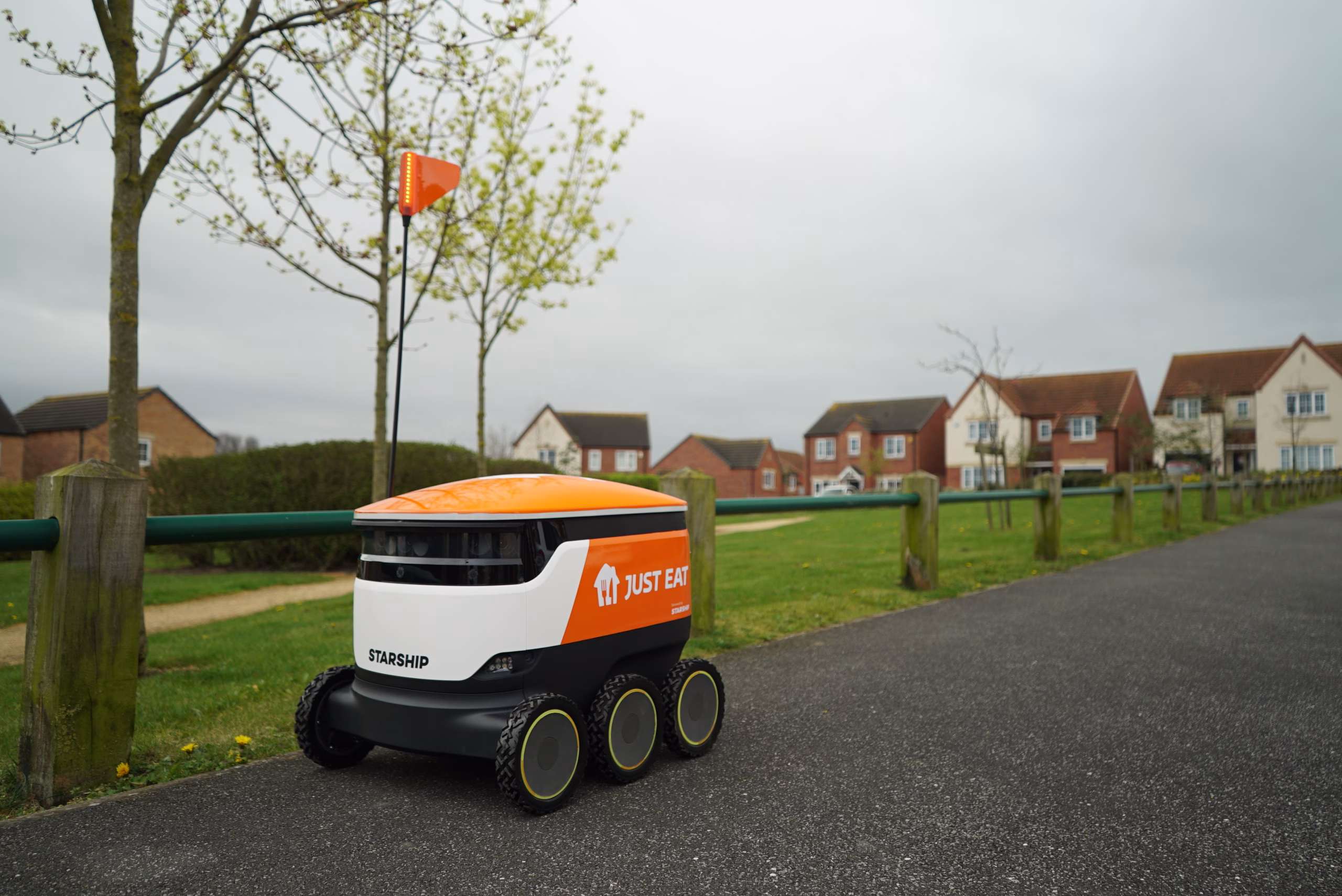 Robot on path next to park in Barnsley