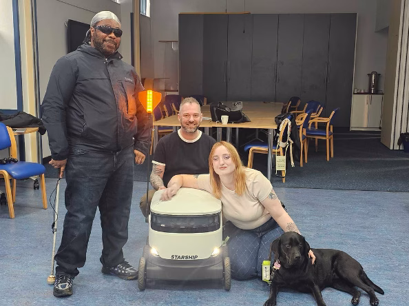 Starship robot visits Sheffield Royal Society for the Blind